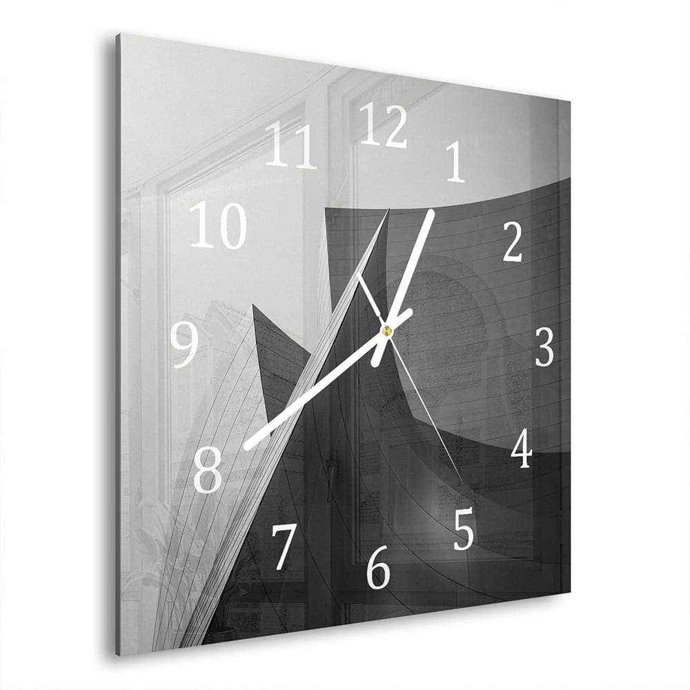 Wanduhr 30x30 - Abstrakte Architektur