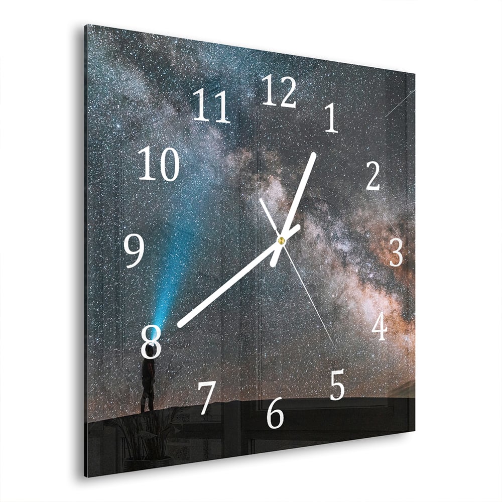 Wanduhr 30x30 - Sternengucken unter der Milchstraße