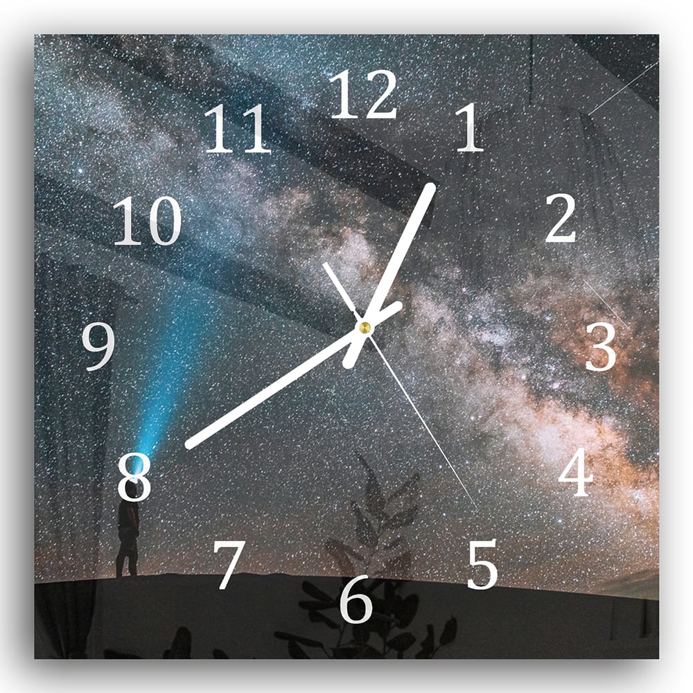 Wanduhr 30x30 - Sternengucken unter der Milchstraße