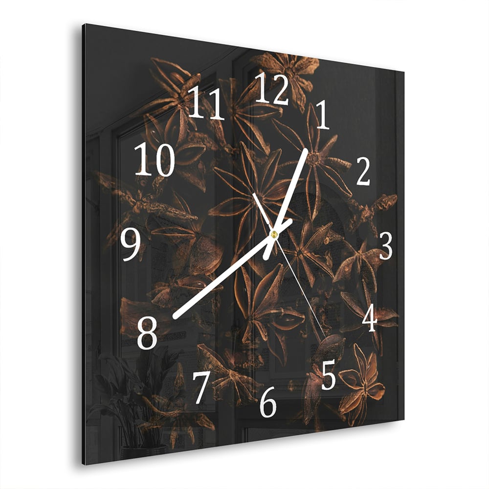 Wanduhr 30x30 - Sternanis