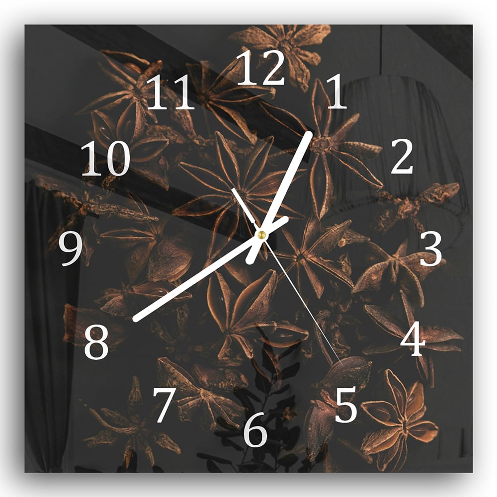 Wanduhr 30x30 - Sternanis