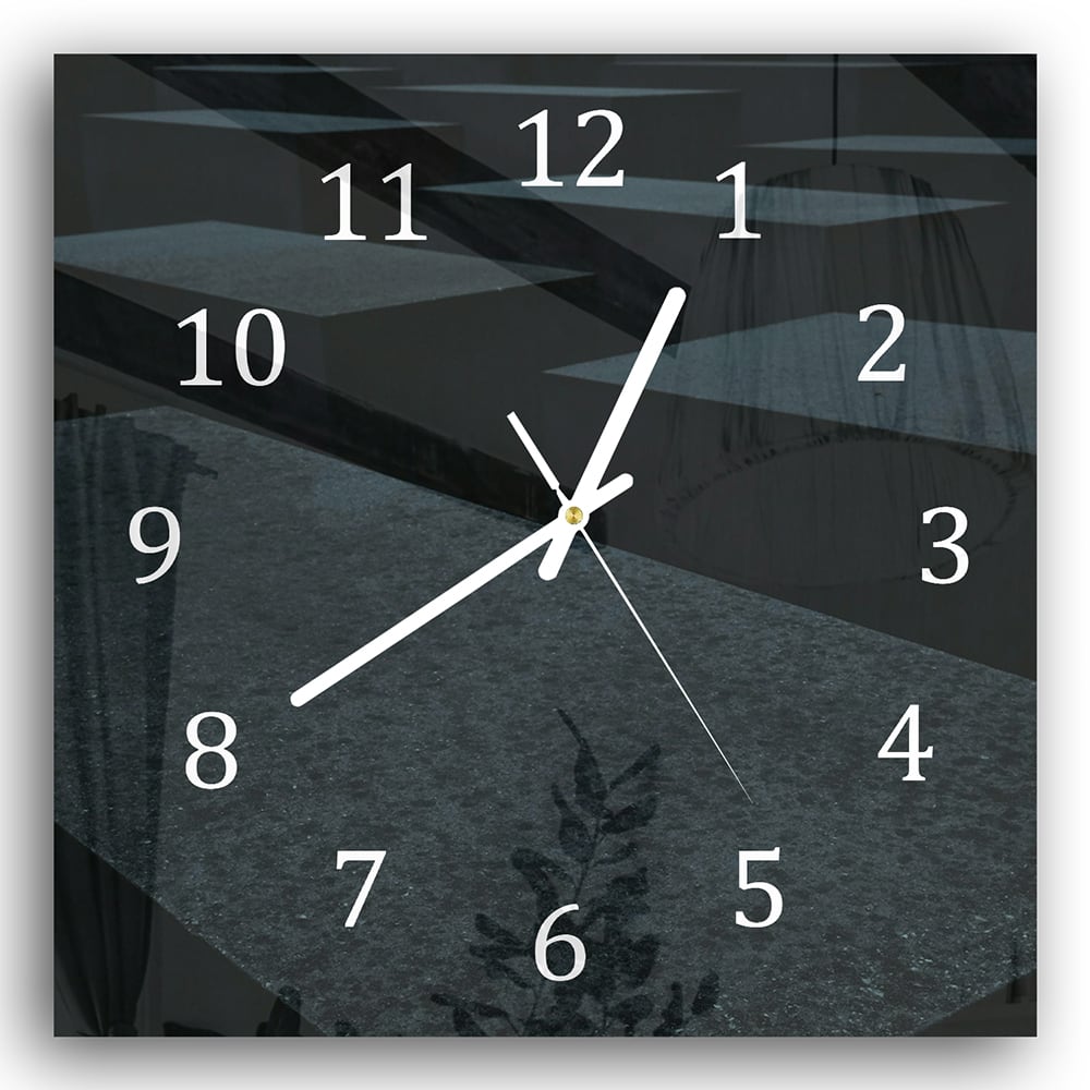 Wanduhr 30x30 - Schwarze Steine