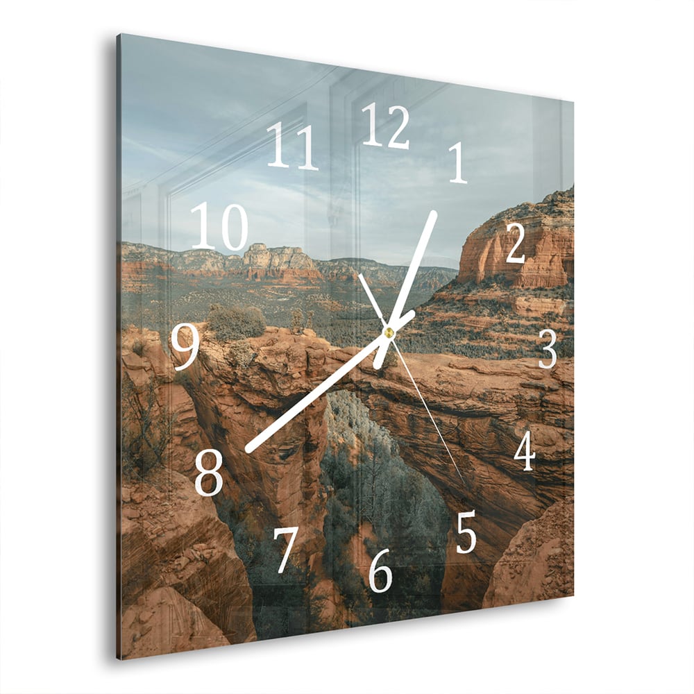 Wanduhr 30x30 - Felsen in den Canyons