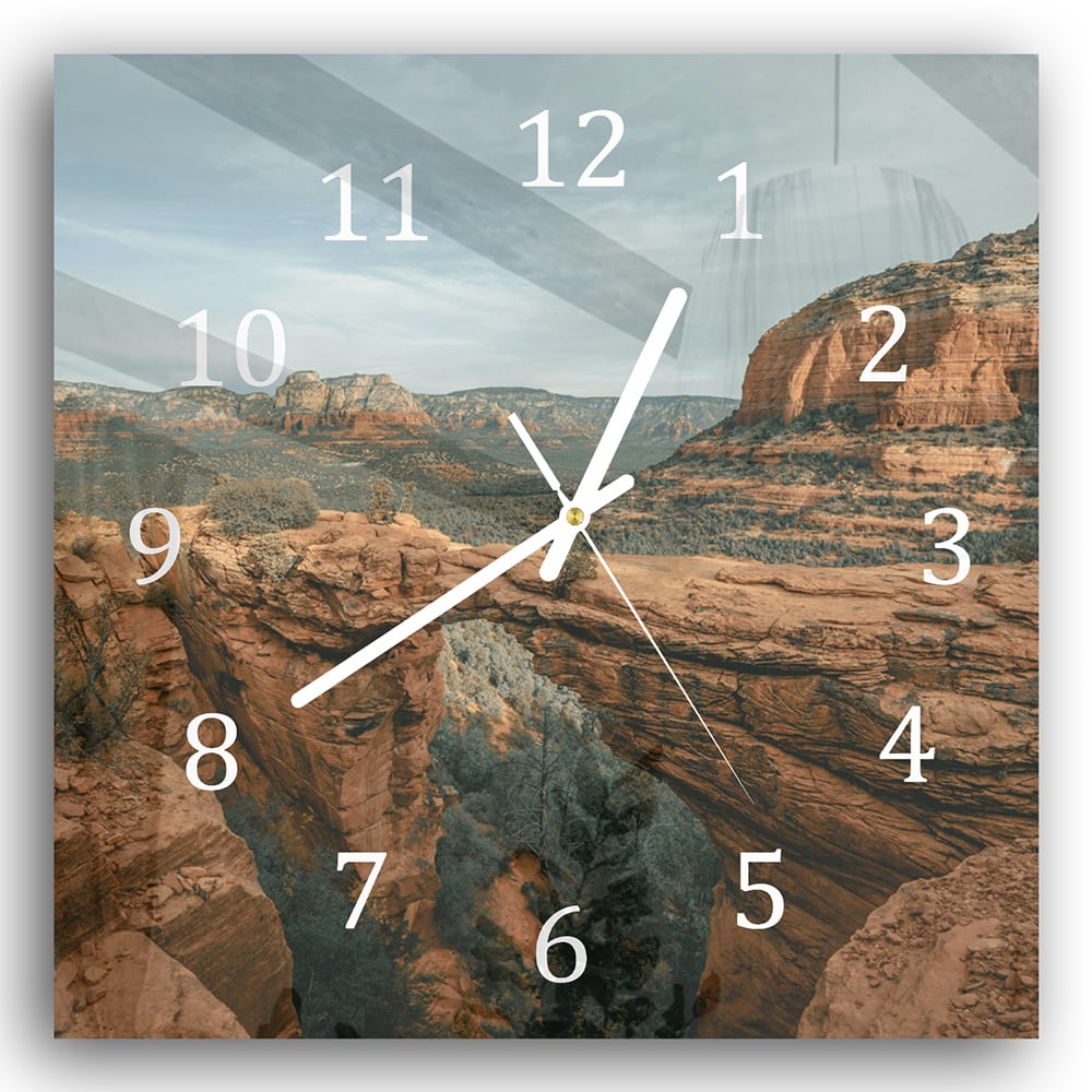 Wanduhr 30x30 - Felsen in den Canyons