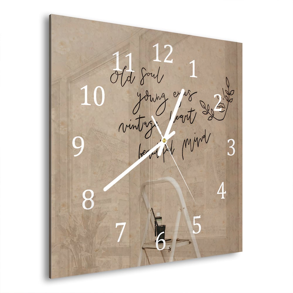 Wanduhr 30x30 - Zitat an der Wand