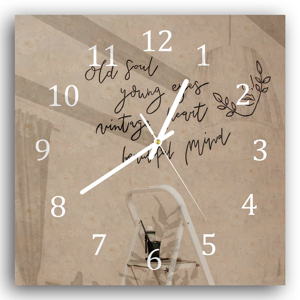 Wanduhr 30x30 - Zitat an der Wand