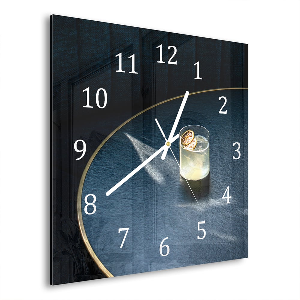 Wanduhr 30x30 - Zitronencocktail