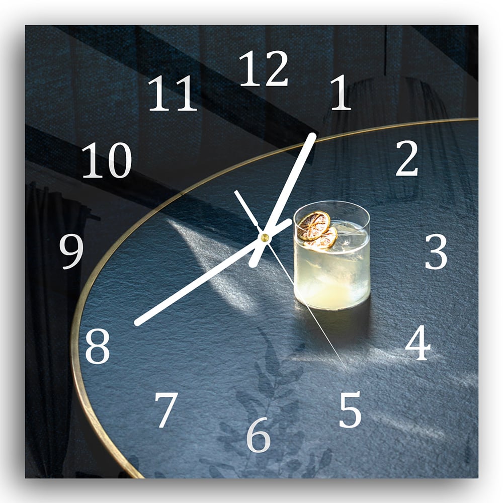 Wanduhr 30x30 - Zitronencocktail