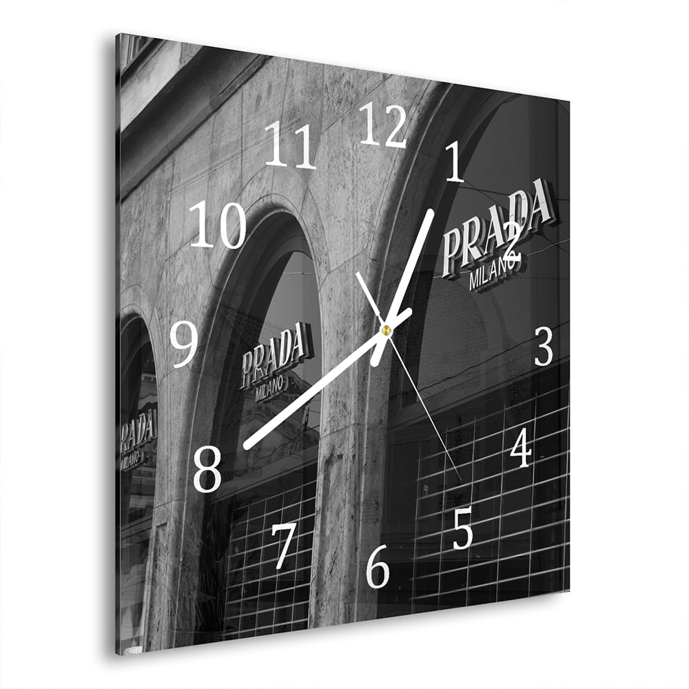 Wanduhr 30x30 - Prada Milano