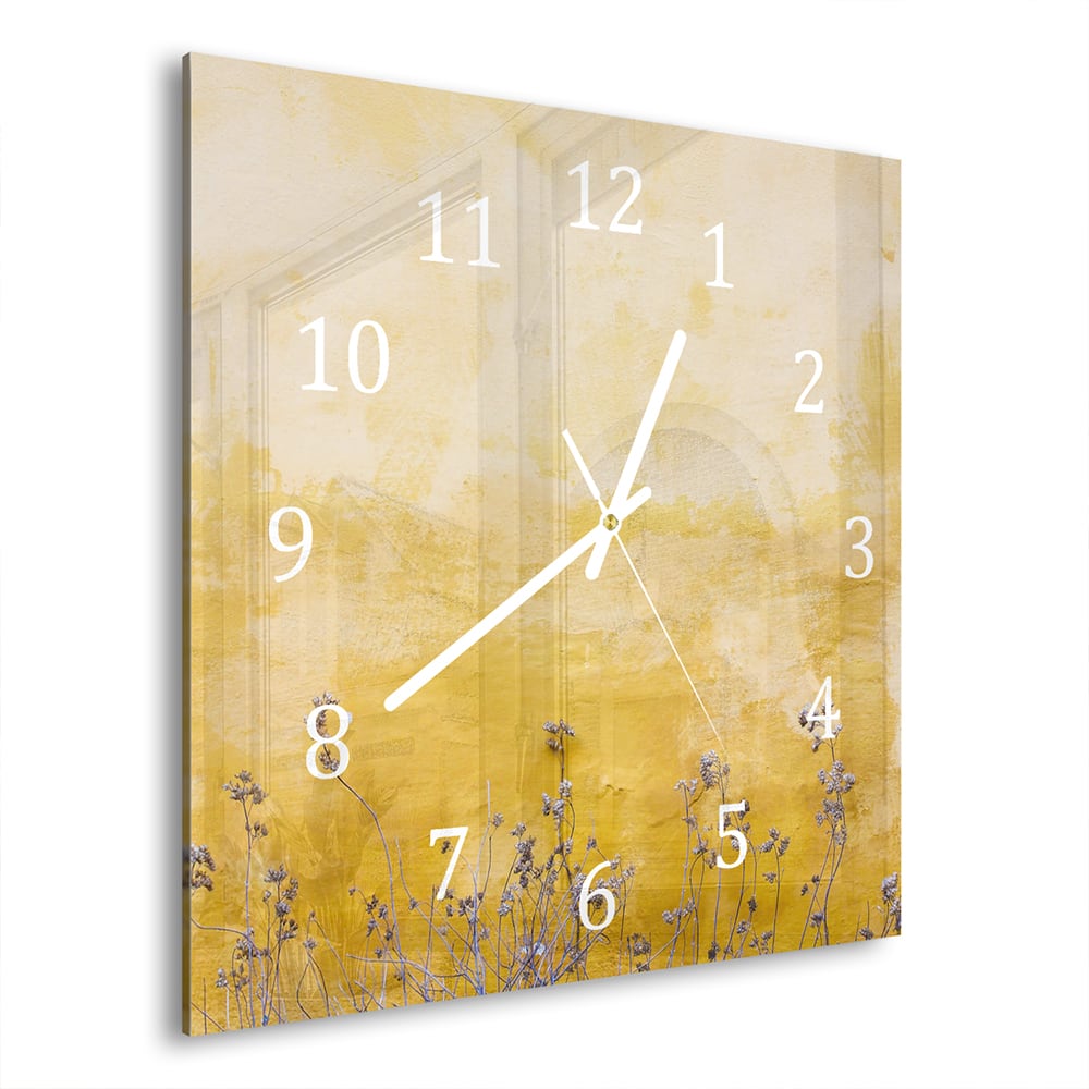 Wanduhr 30x30 - Aquarell an der Wand