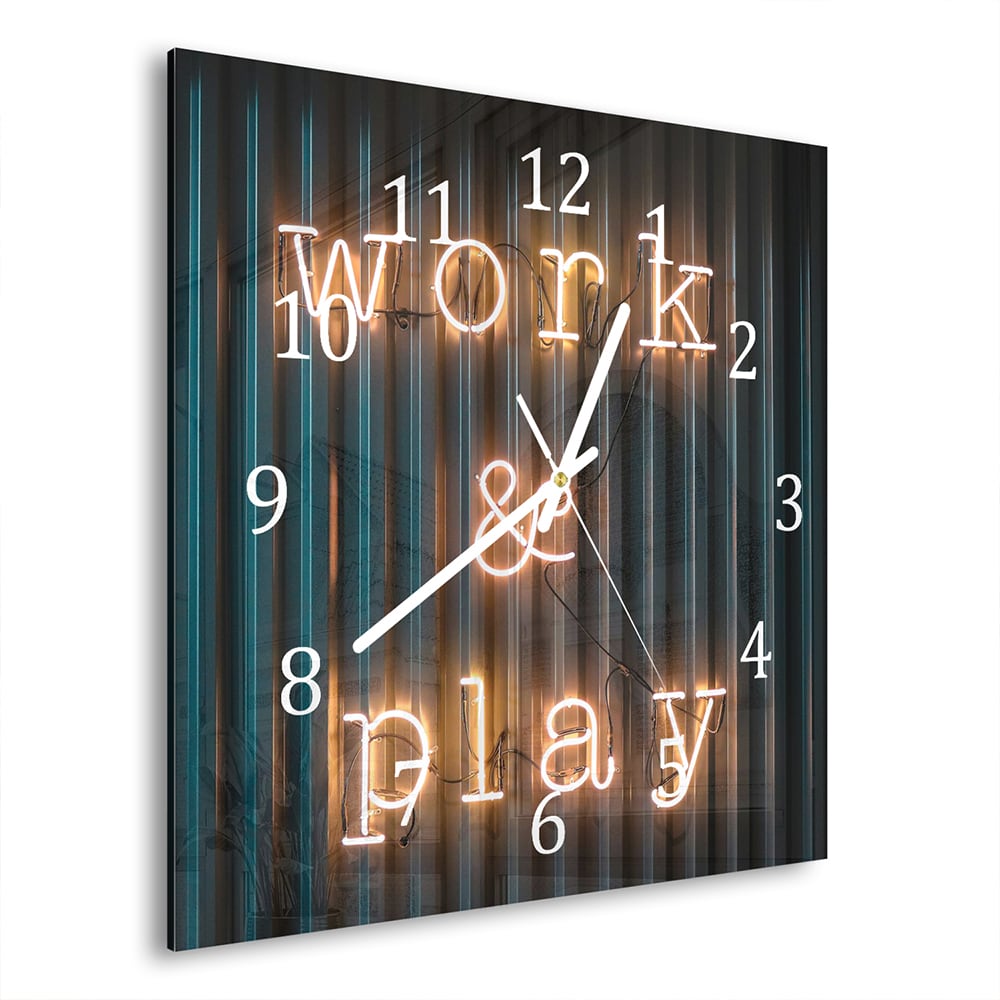Wanduhr 30x30 - Work & Play