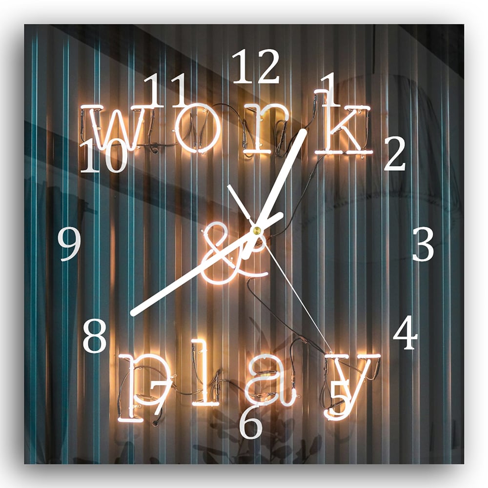 Wanduhr 30x30 - Work & Play
