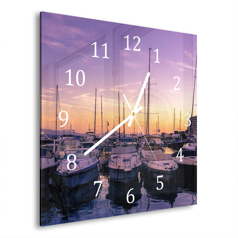 Wanduhr 30x30 - Jachthafen