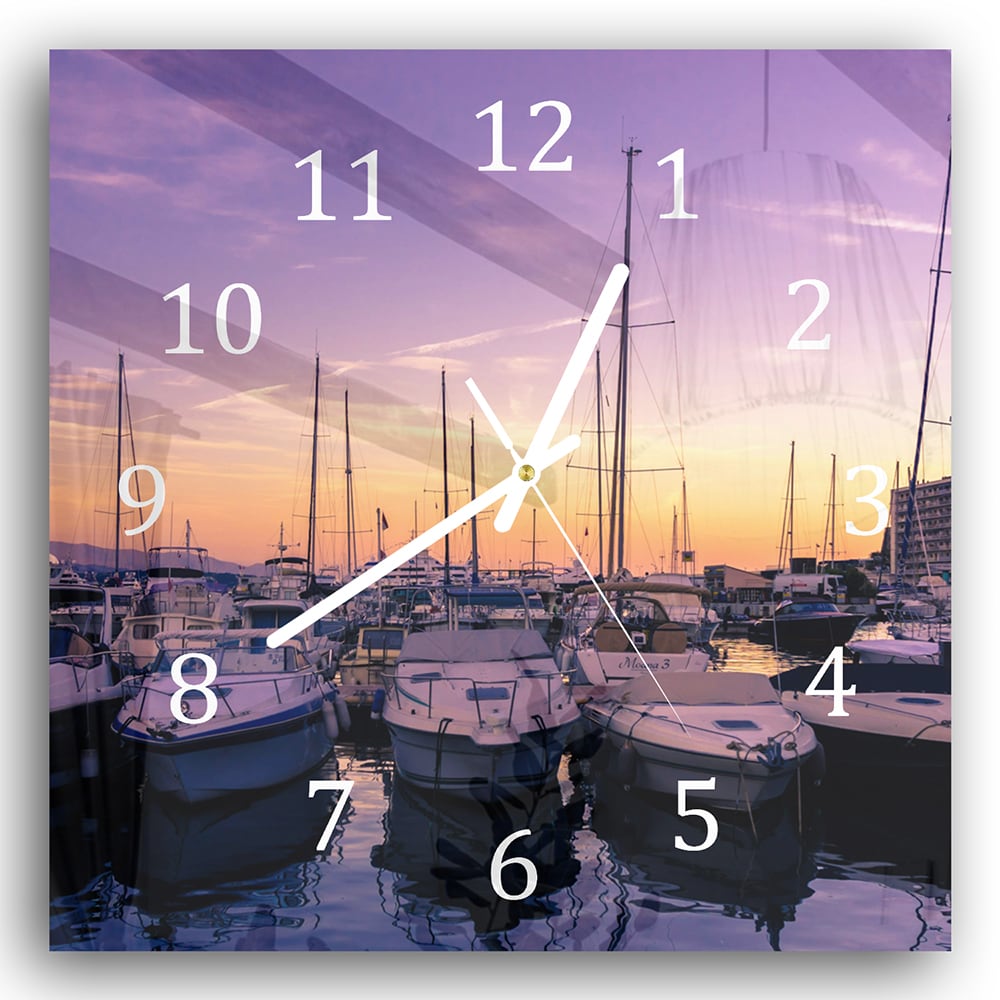 Wanduhr 30x30 - Jachthafen