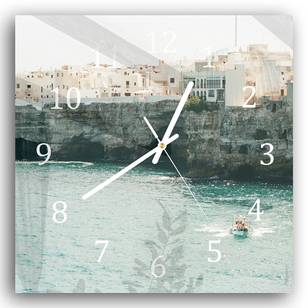 Wanduhr 30x30 - Puglia in Italien