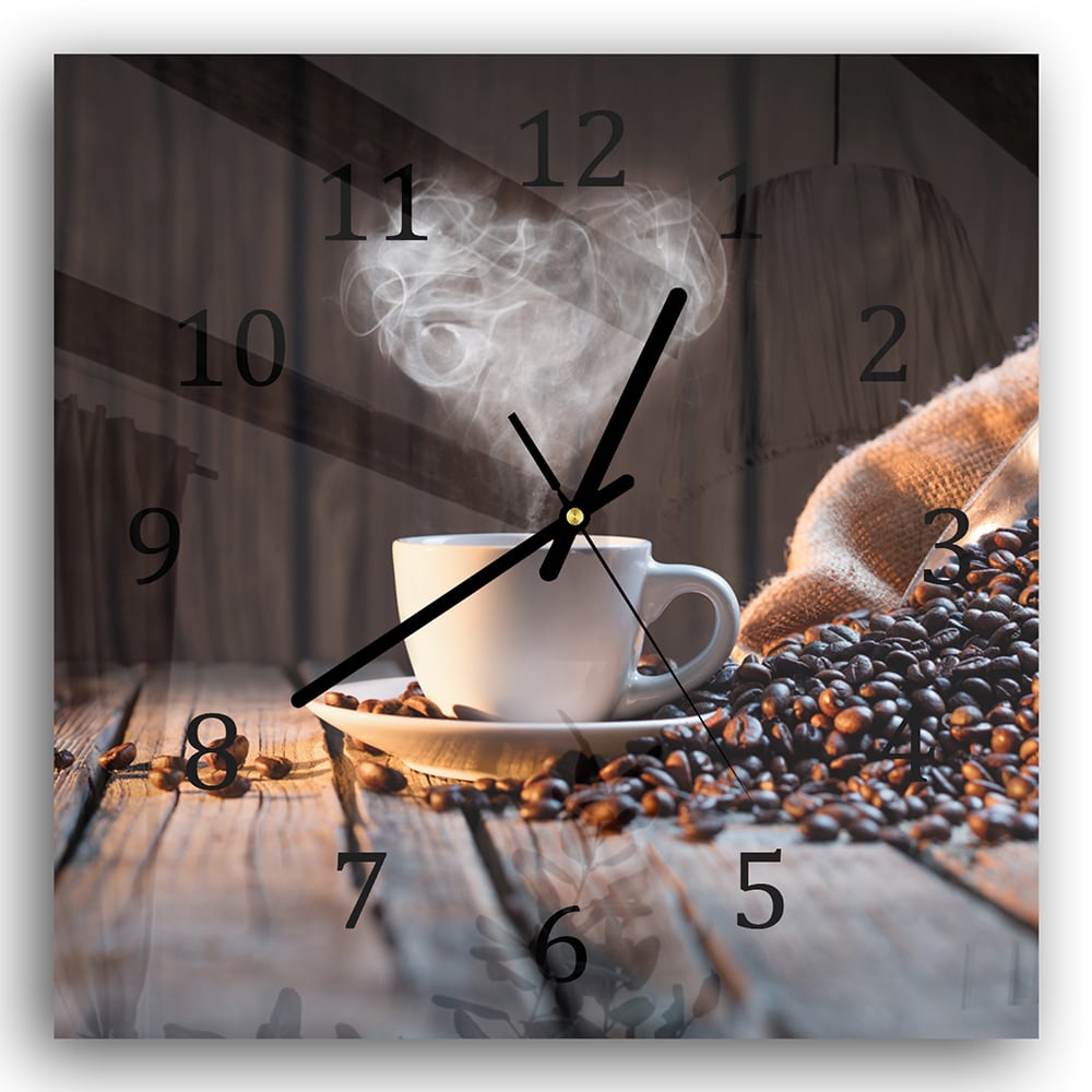 Wanduhr 30x30 - Kaffee-Moment