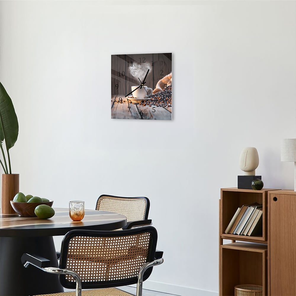 Wanduhr 30x30 - Kaffee-Moment