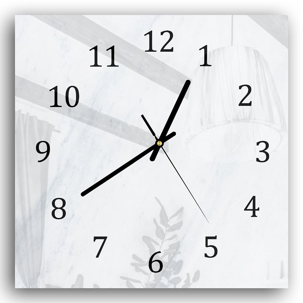 Wanduhr 30x30 - Weißer Marmor
