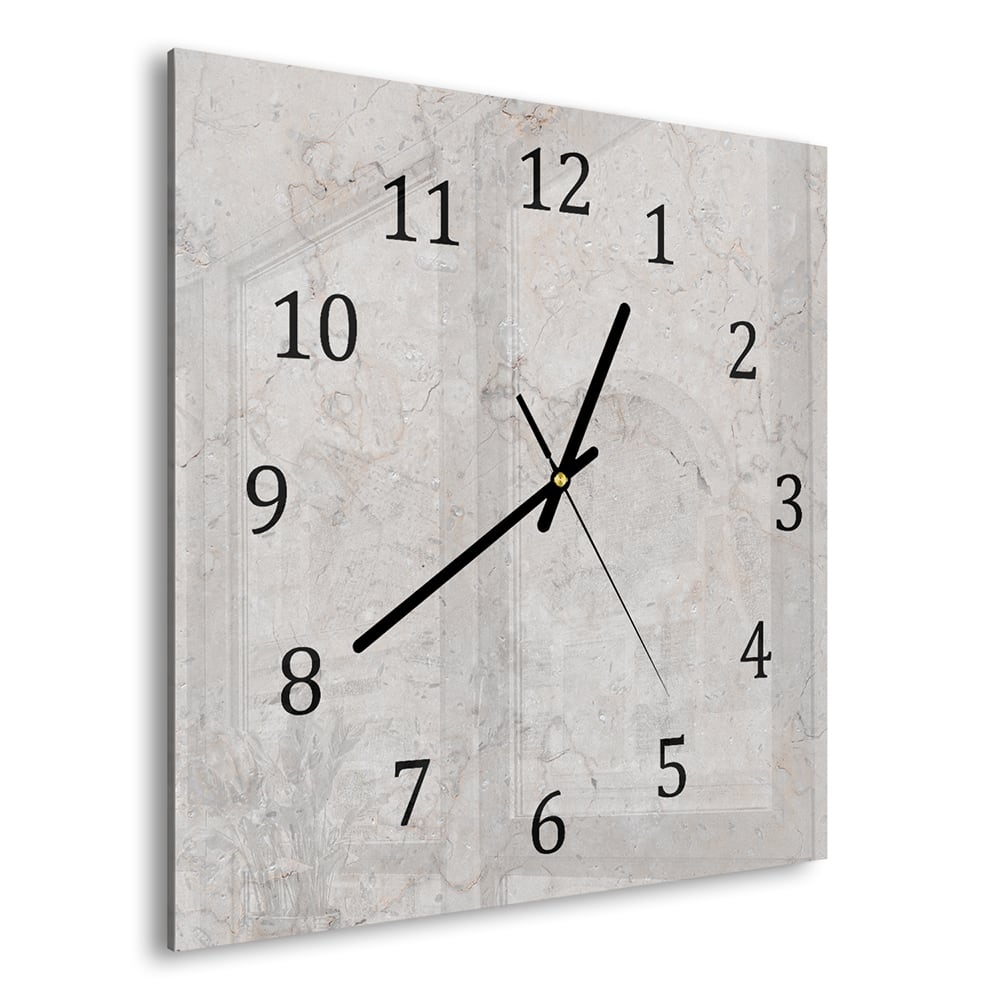 Wanduhr 30x30 - Klassischer beiger Marmor
