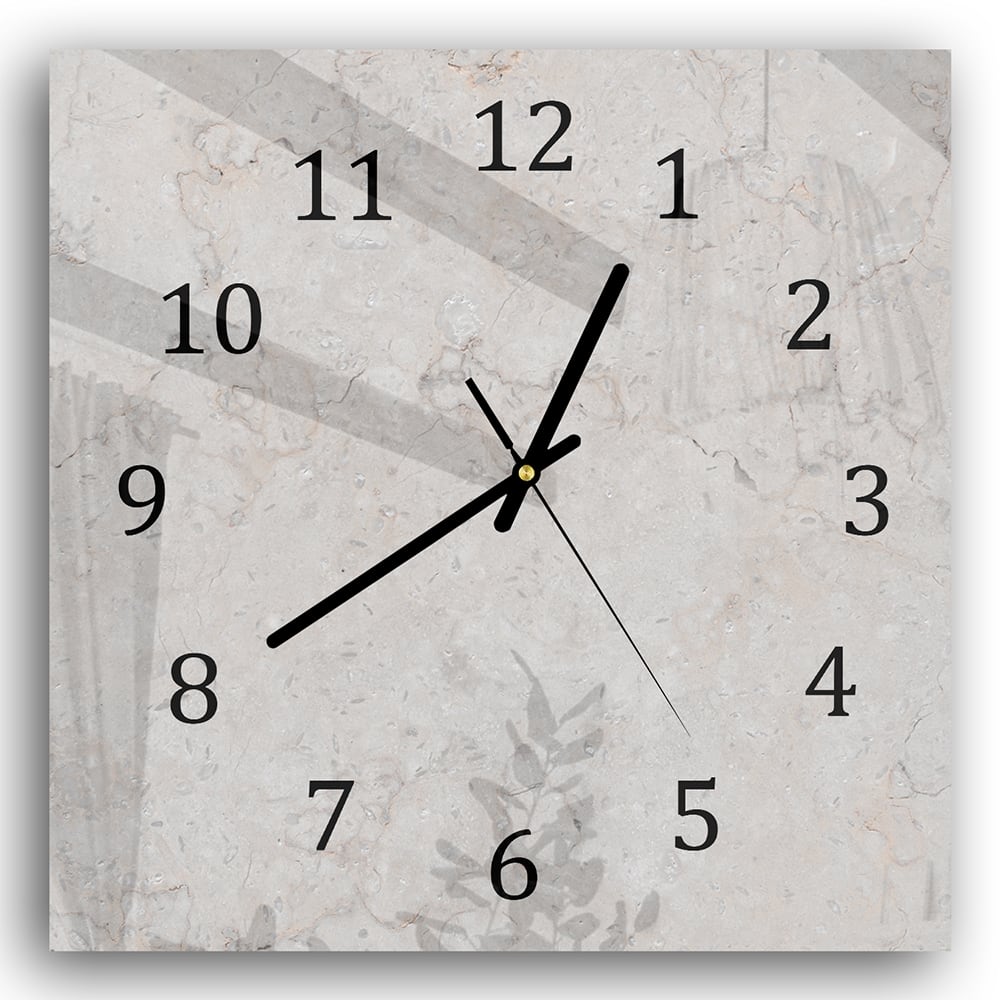 Wanduhr 30x30 - Klassischer beiger Marmor