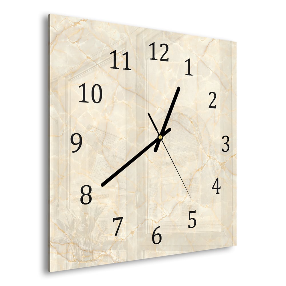 Wanduhr 30x30 - Sanfter beiger Marmor