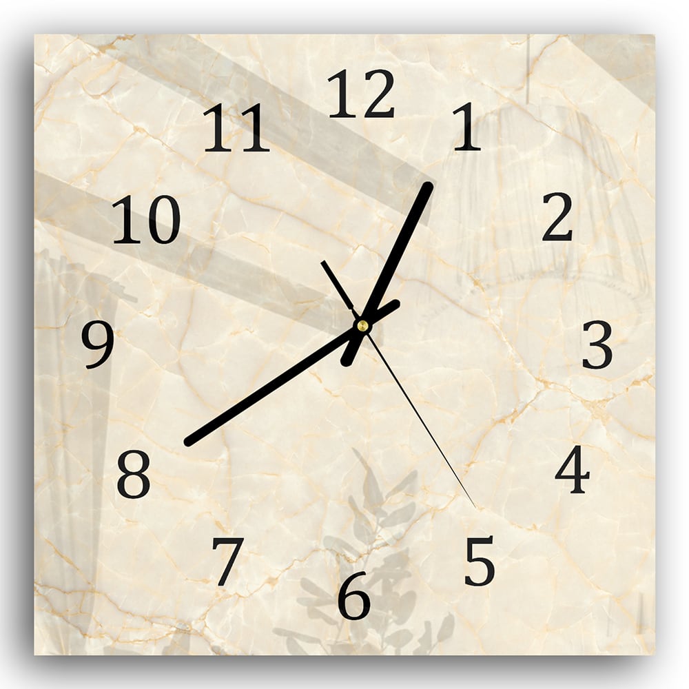 Wanduhr 30x30 - Sanfter beiger Marmor