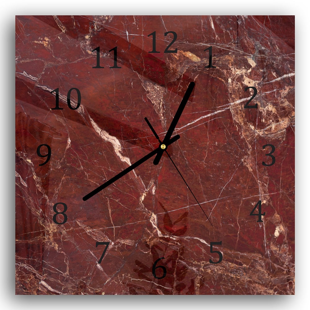 Wanduhr 30x30 - Roter Marmor