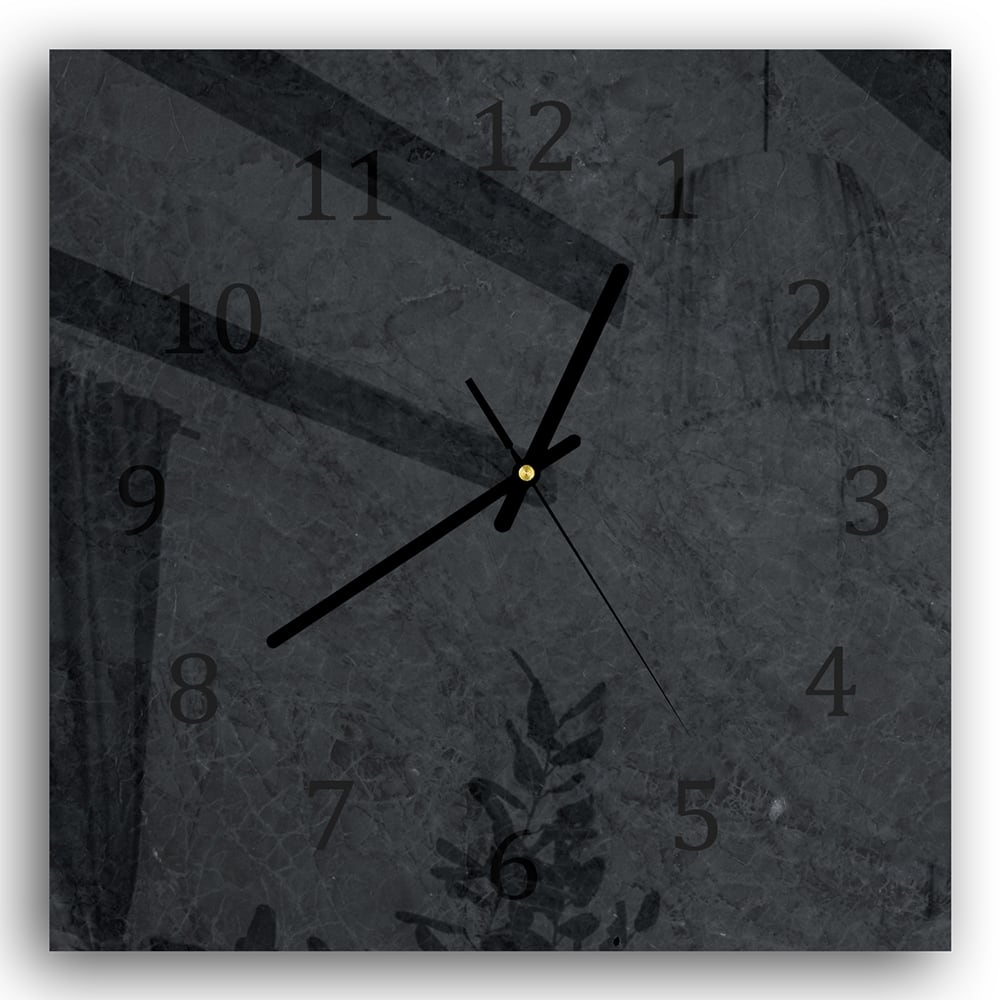 Wanduhr 30x30 - Schwarzer Marmor