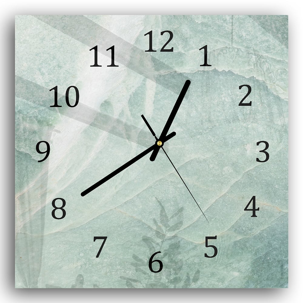 Wanduhr 30x30 - Hellblauer Marmor