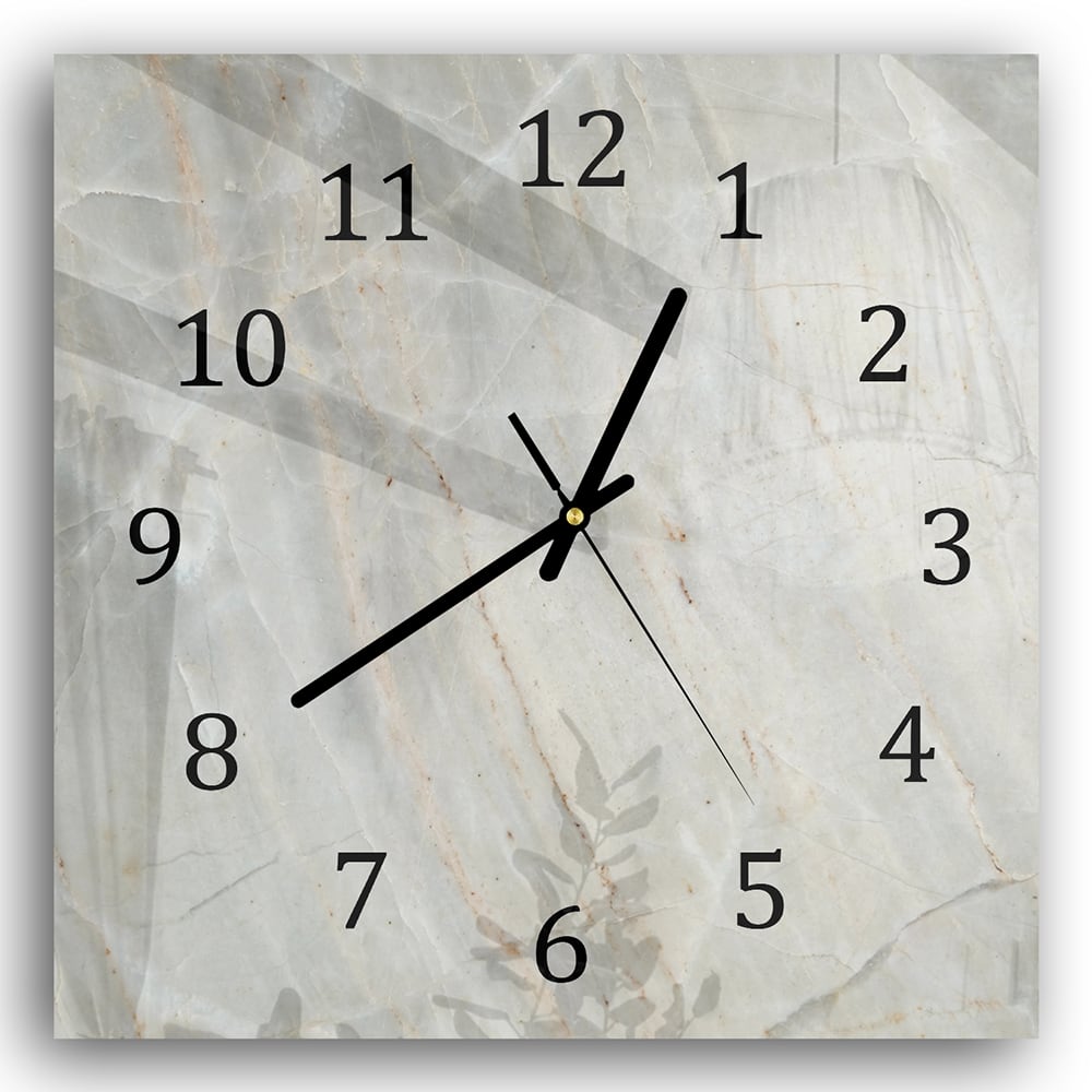 Wanduhr 30x30 - Hellgrauer Marmor