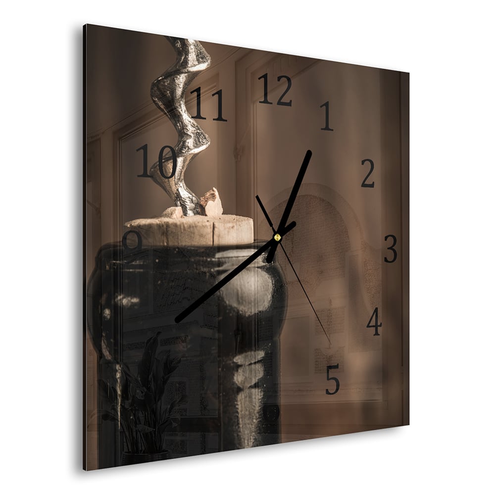 Wanduhr 30x30 - Weinflasche öffnen