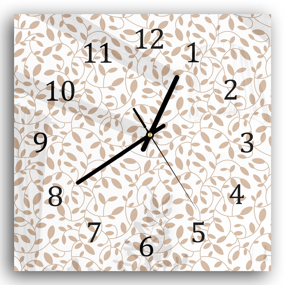 Wanduhr 30x30 - Nahtloses Blumenmuster