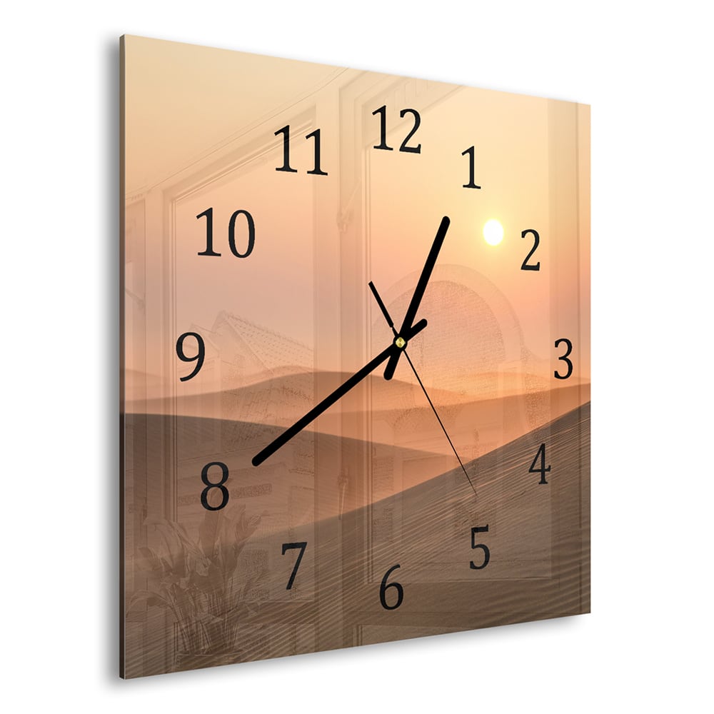 Wanduhr 30x30 - Wüsten bei Dubai