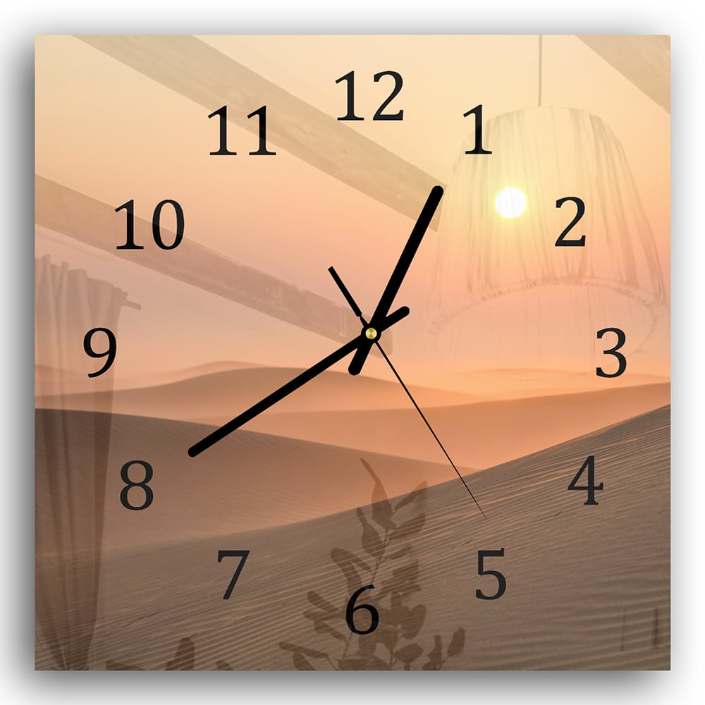 Wanduhr 30x30 - Wüsten bei Dubai