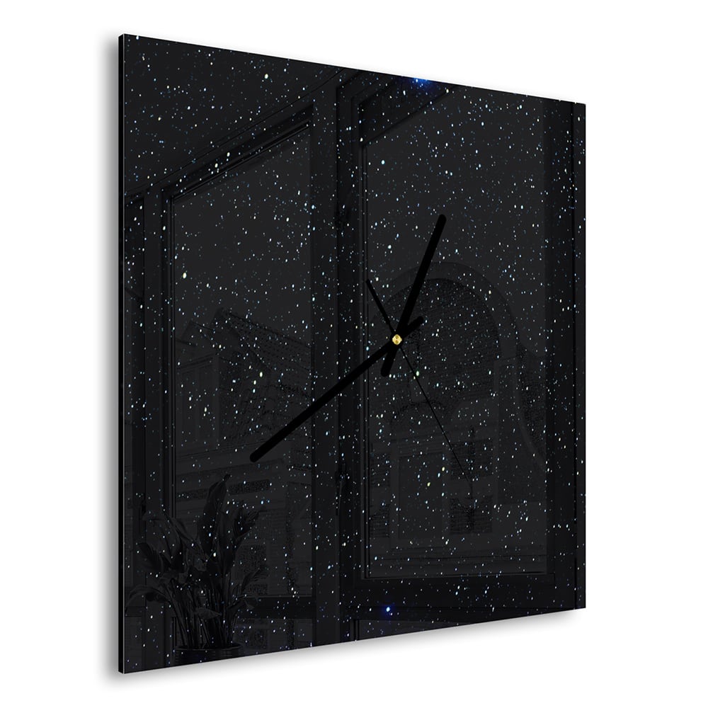 Wanduhr 30x30 - Sternenhimmel