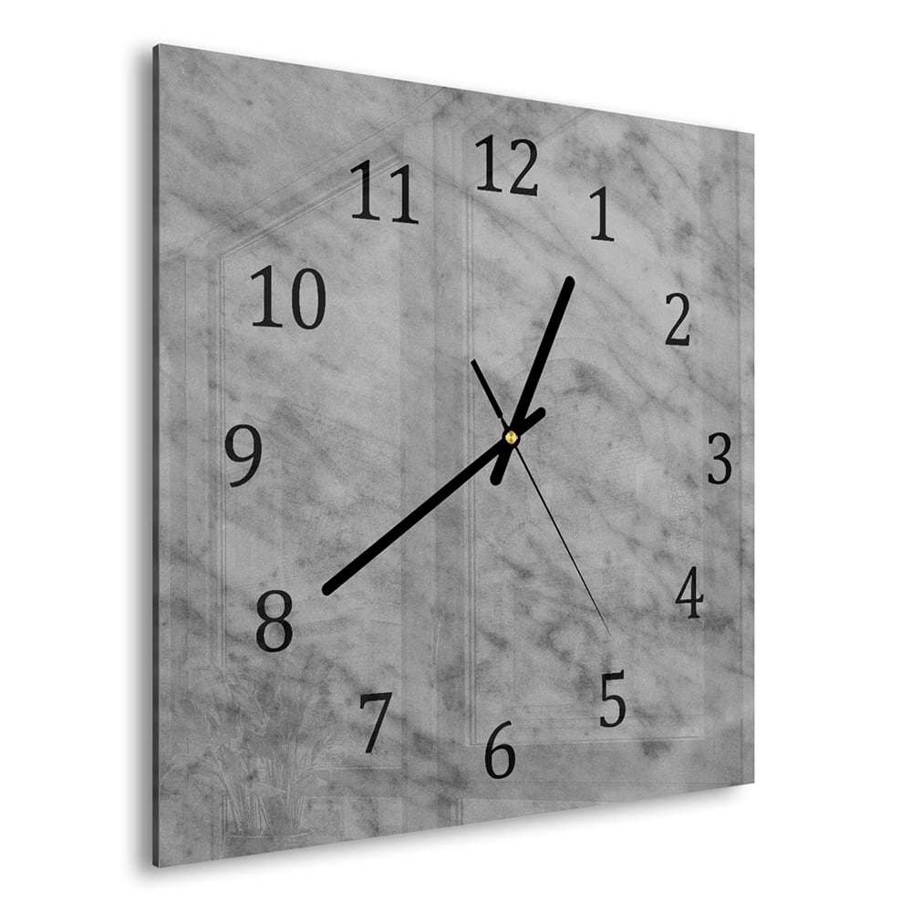 Wanduhr 30x30 - Rustikaler grauer Marmor