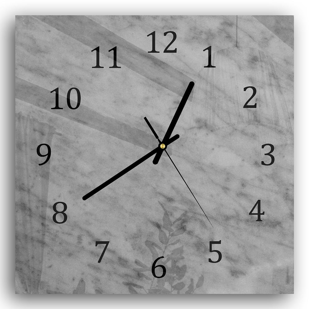 Wanduhr 30x30 - Rustikaler grauer Marmor