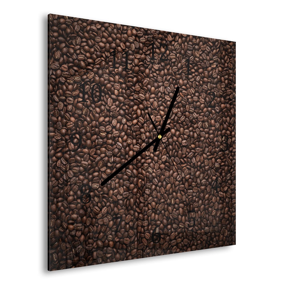 Wanduhr 30x30 - Kaffeebohnen