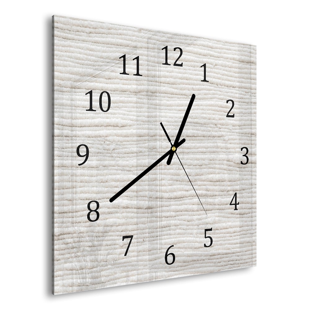Wanduhr 30x30 - Weiße Baumwolle