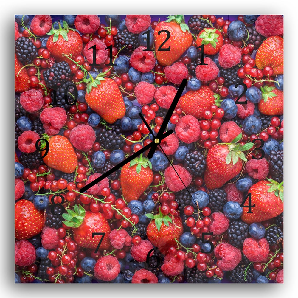 Wanduhr 30x30 - Sommerfrüchte