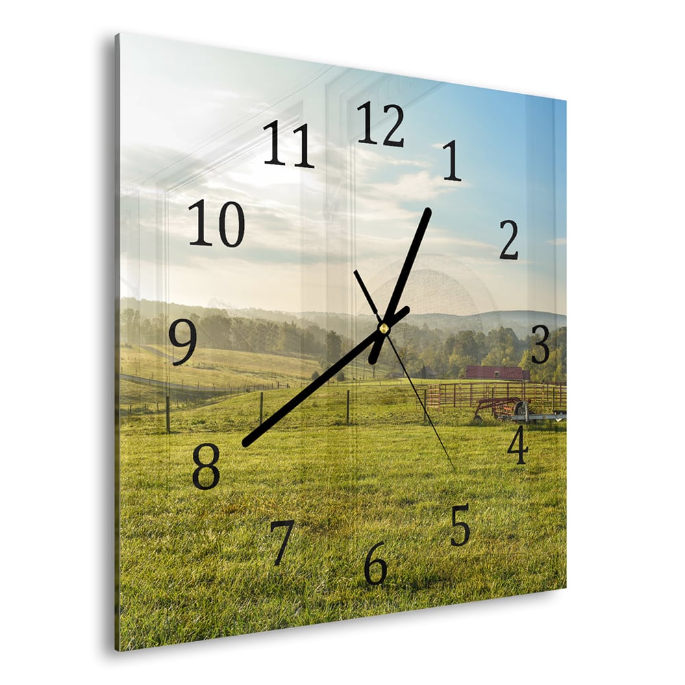 Wanduhr 30x30 - Feld bei Smith Mountain