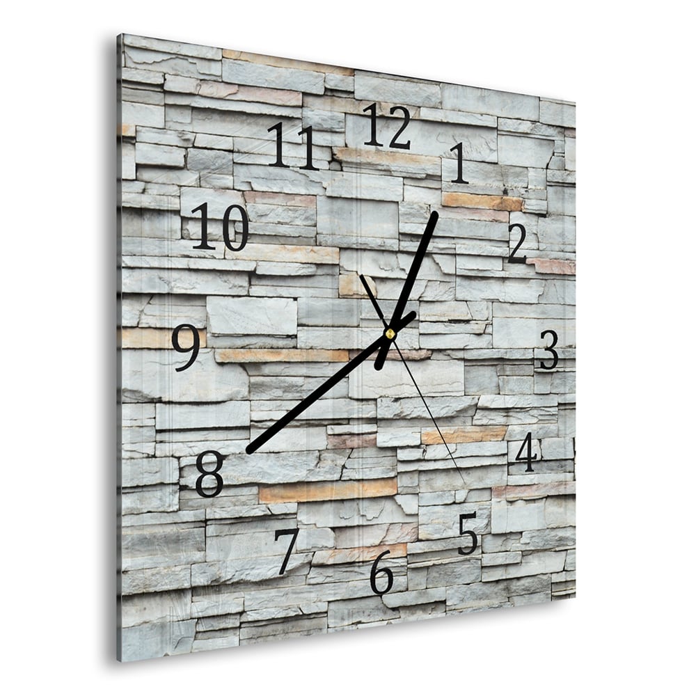 Wanduhr 30x30 - Steinmauer
