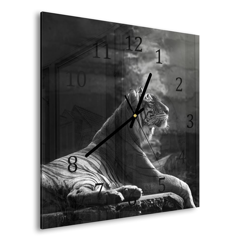 Wanduhr 30x30 - Sumatra-Tiger