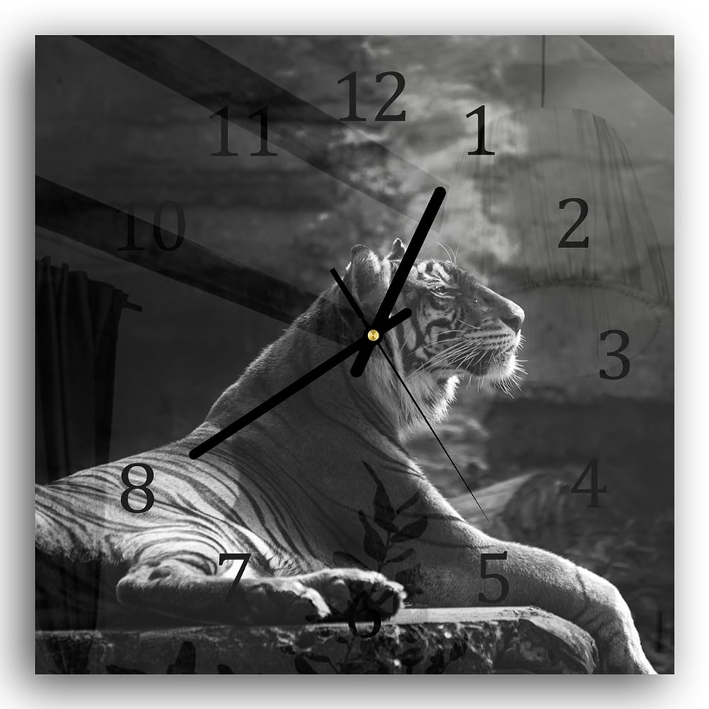 Wanduhr 30x30 - Sumatra-Tiger