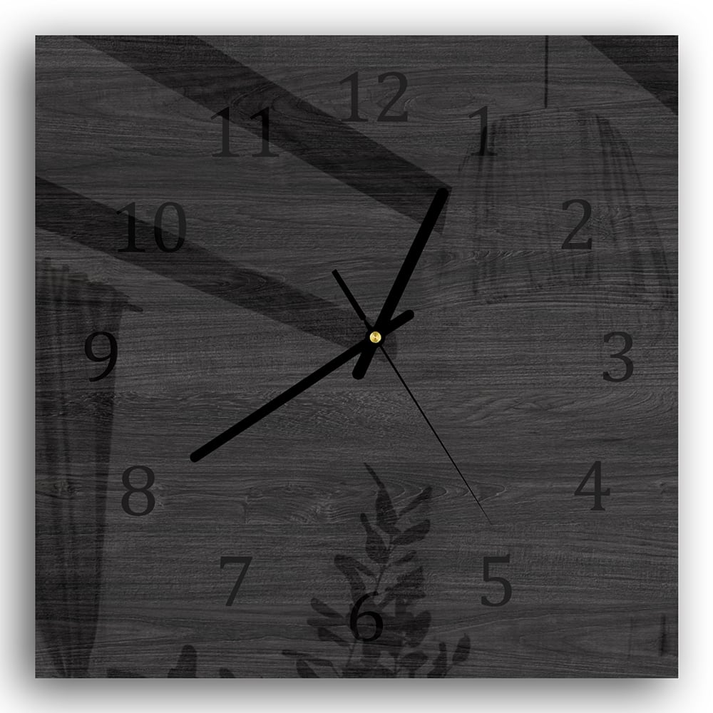 Wanduhr 30x30 - Schwarzes Holz