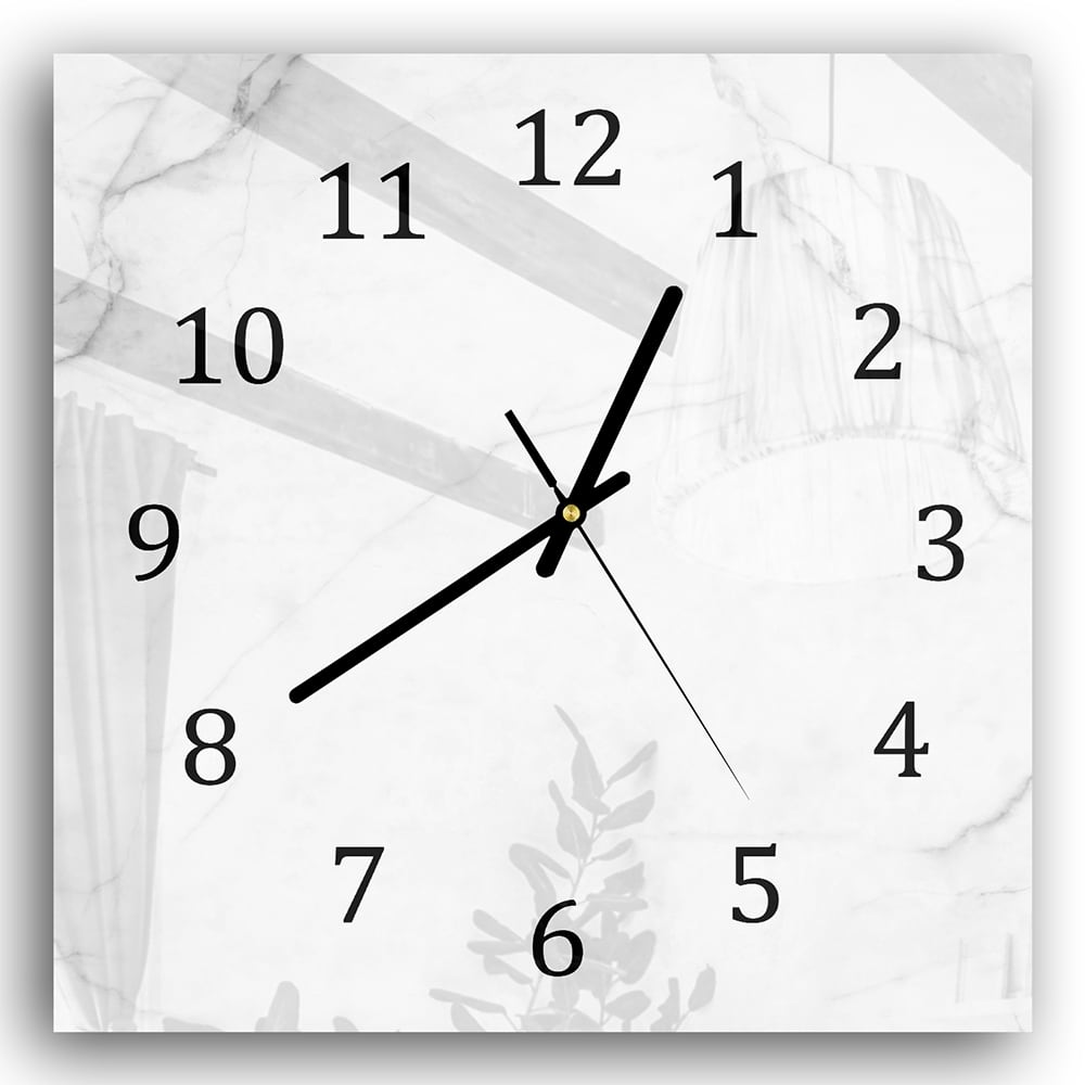 Wanduhr 30x30 - Milchweißer Marmor