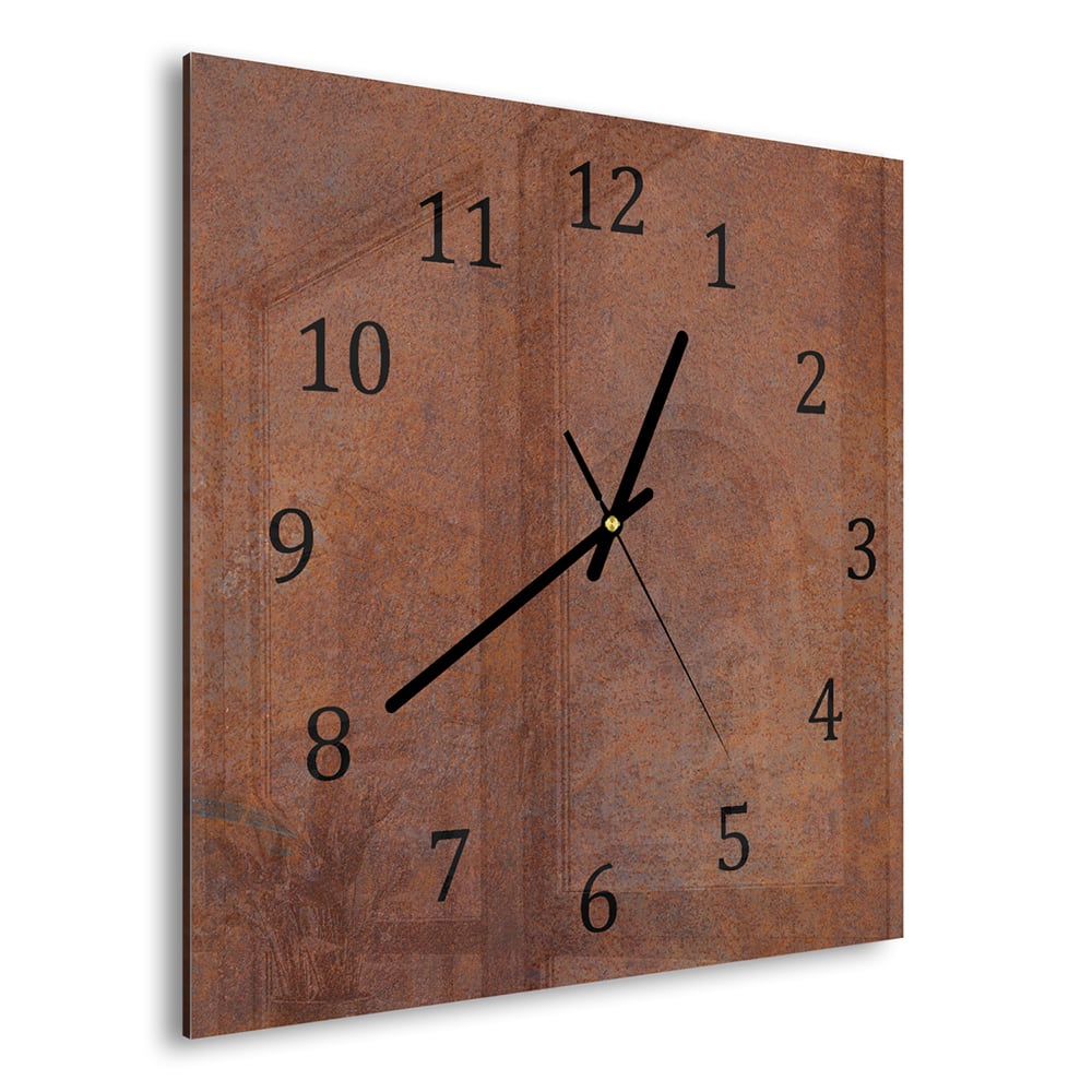 Wanduhr 30x30 - Rost-Textur