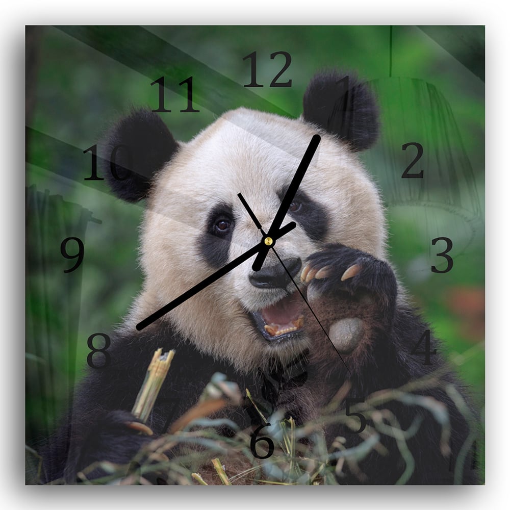 Wanduhr 30x30 - Glücklicher Panda