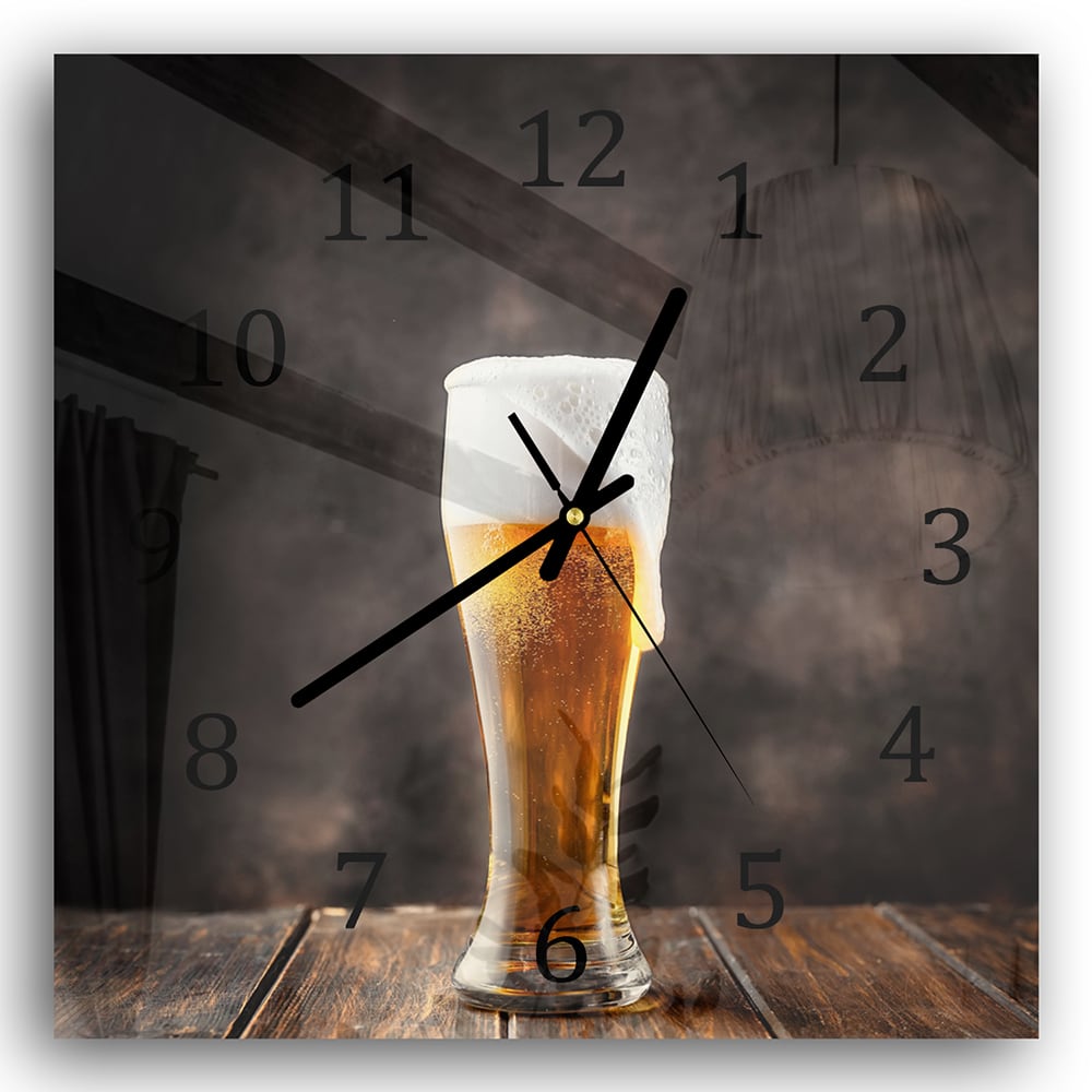 Wanduhr 30x30 - Erfrischendes Bier