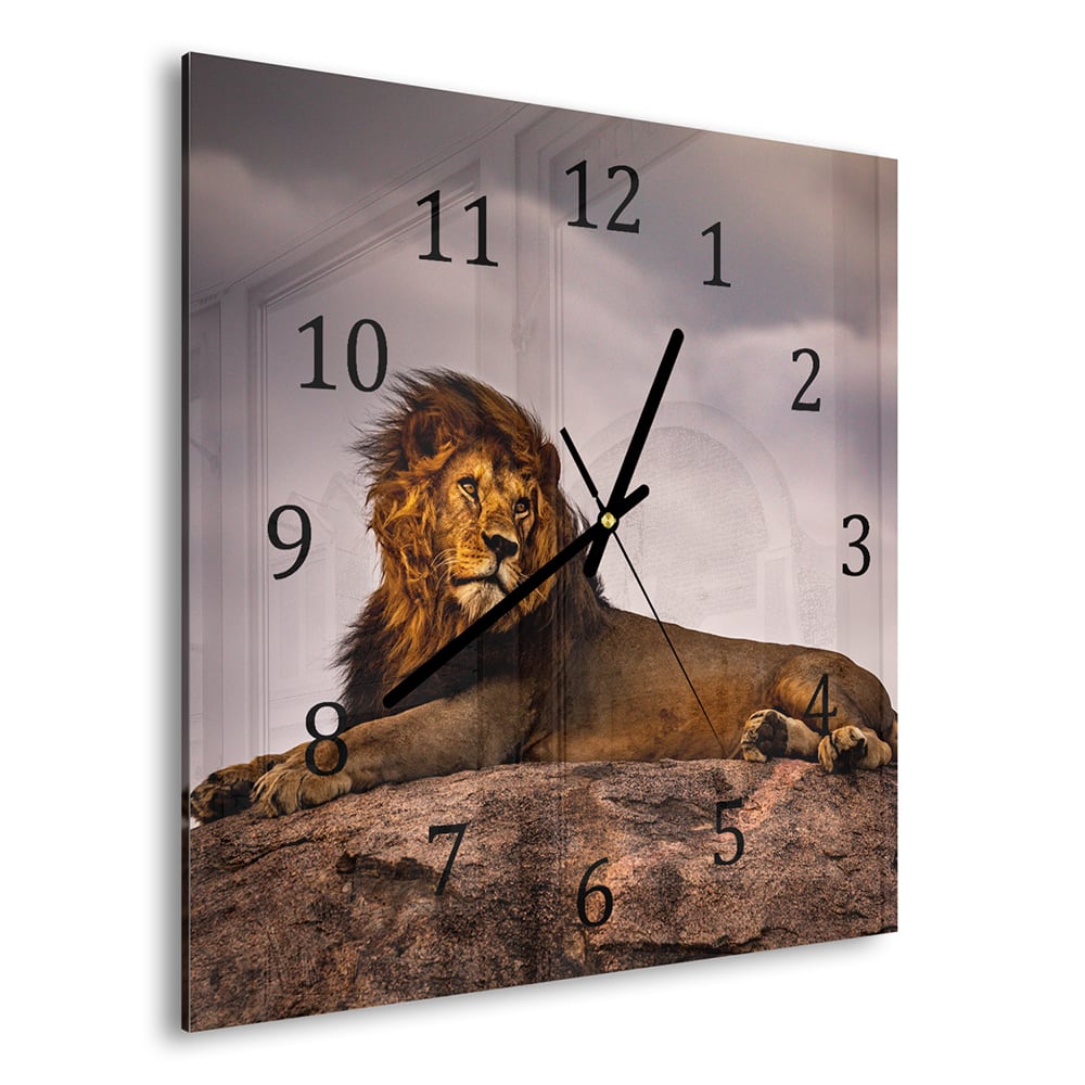 Wanduhr 30x30 - Löwe